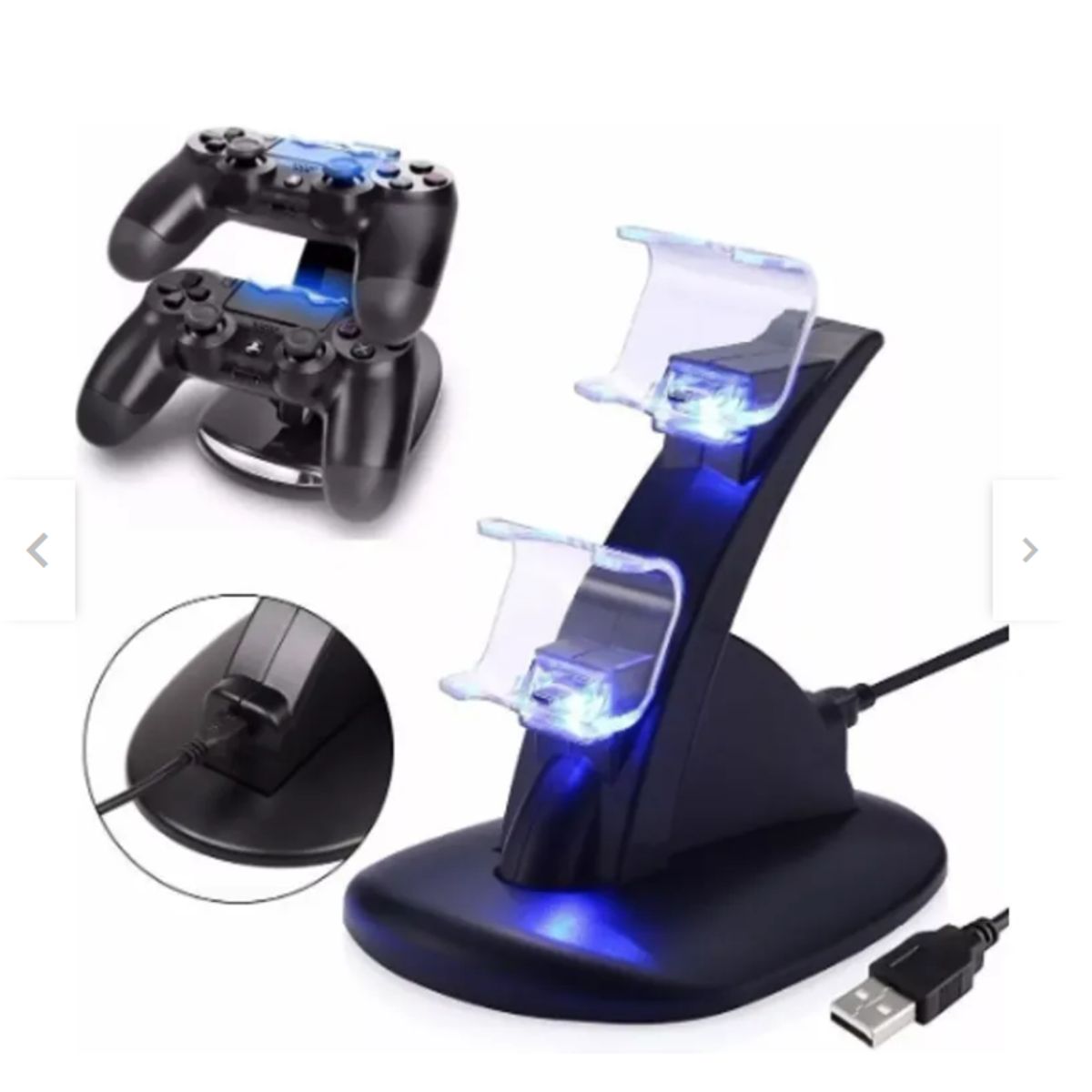GENERICO - Cargador Doble Oem Otvo Para Joystick Ps4 Usb