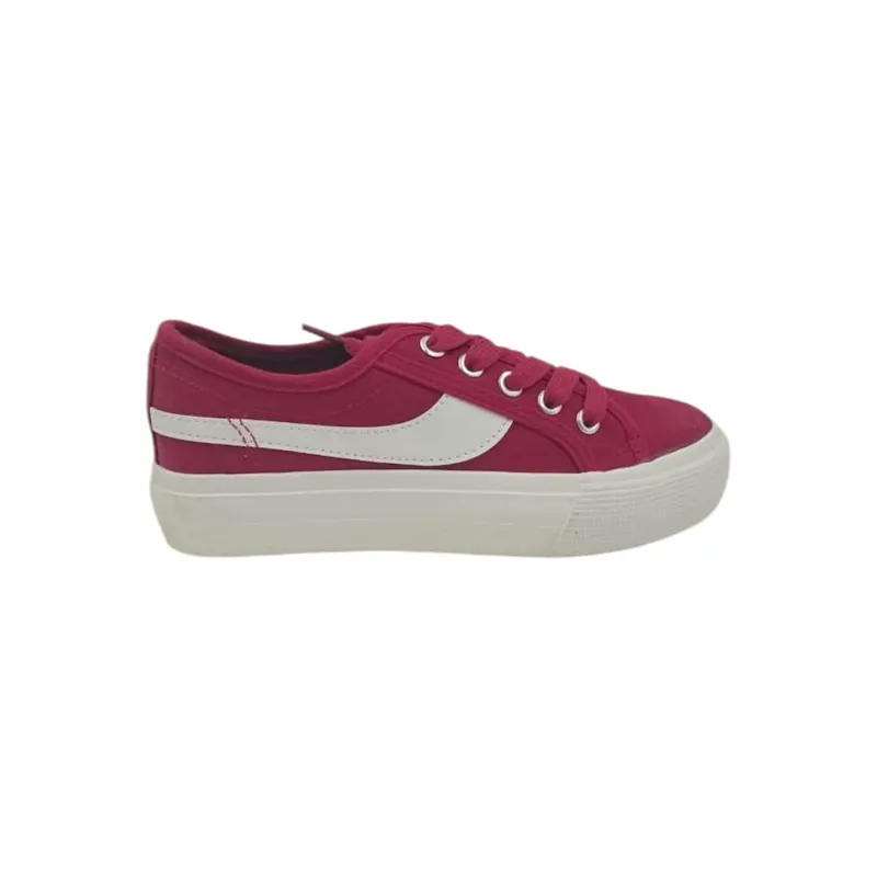 HERIEL - Zapatilla Burdeo Plataforma Mujer