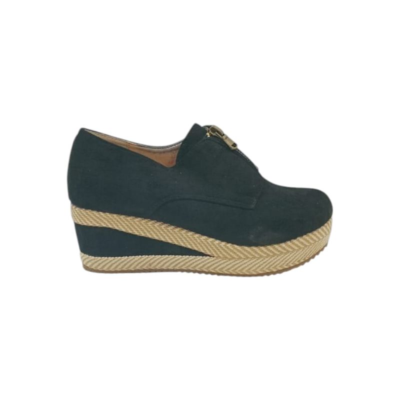 HERIEL - Zapato Panchita Negra Gamuza