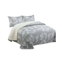 GENERICO - Quilt con sherpa 2 plaza gris