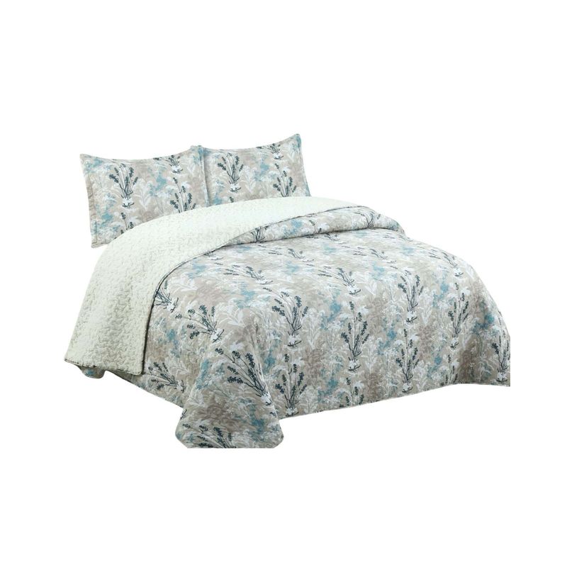 GENERICO - Quilt con sherpa 2 plaza beige