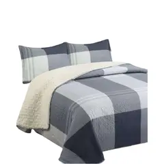 GENERICO - Quilt con sherpa 2 plaza gris