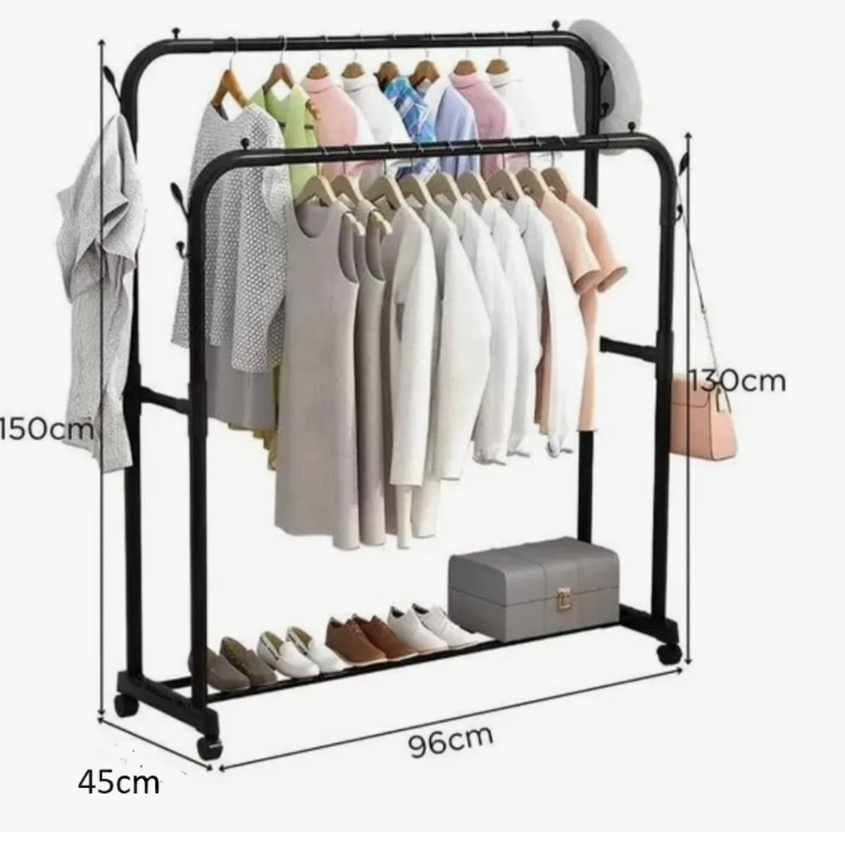 GENERICO - Perchero Organizador Colgante De Ropa Color  Negro