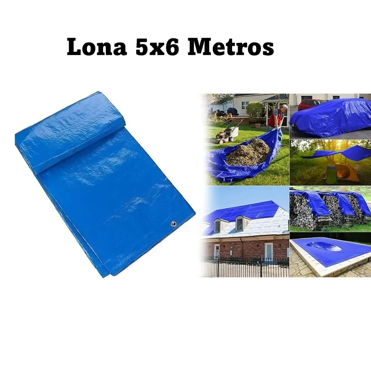 GENERICO - Lona Cobertor Multiuso Impermeable 5X6 Mts Con Ojetillos