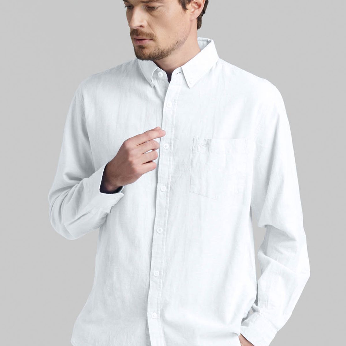 FEROUCH - Camisa Sport Lino Lowell Blanco Ferouch