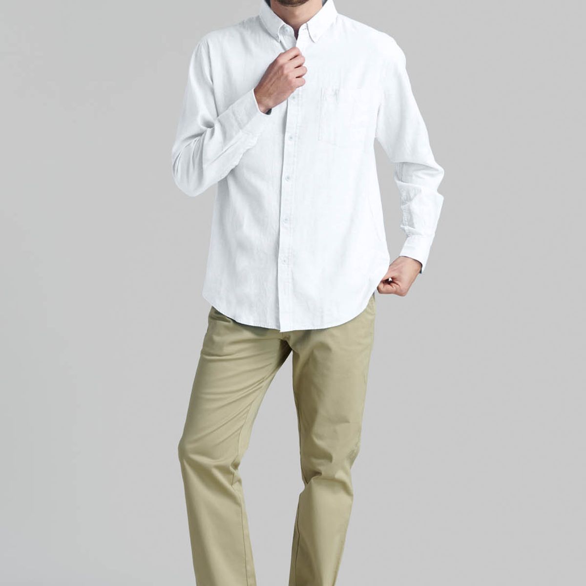 FEROUCH - Camisa Sport Lino Lowell Blanco Ferouch