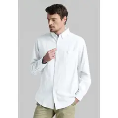 FEROUCH - Camisa Sport Lino Lowell Blanco