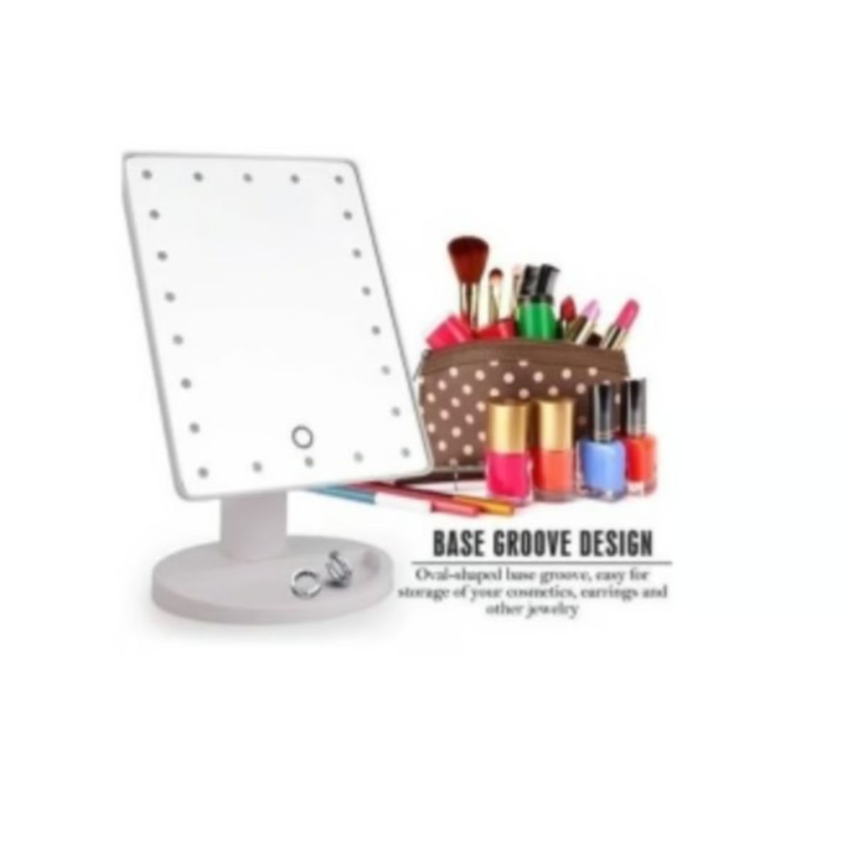 GENERICO - Espejo 22 Luz Led Tactil Maquillaje Usb Portatil Giratorio