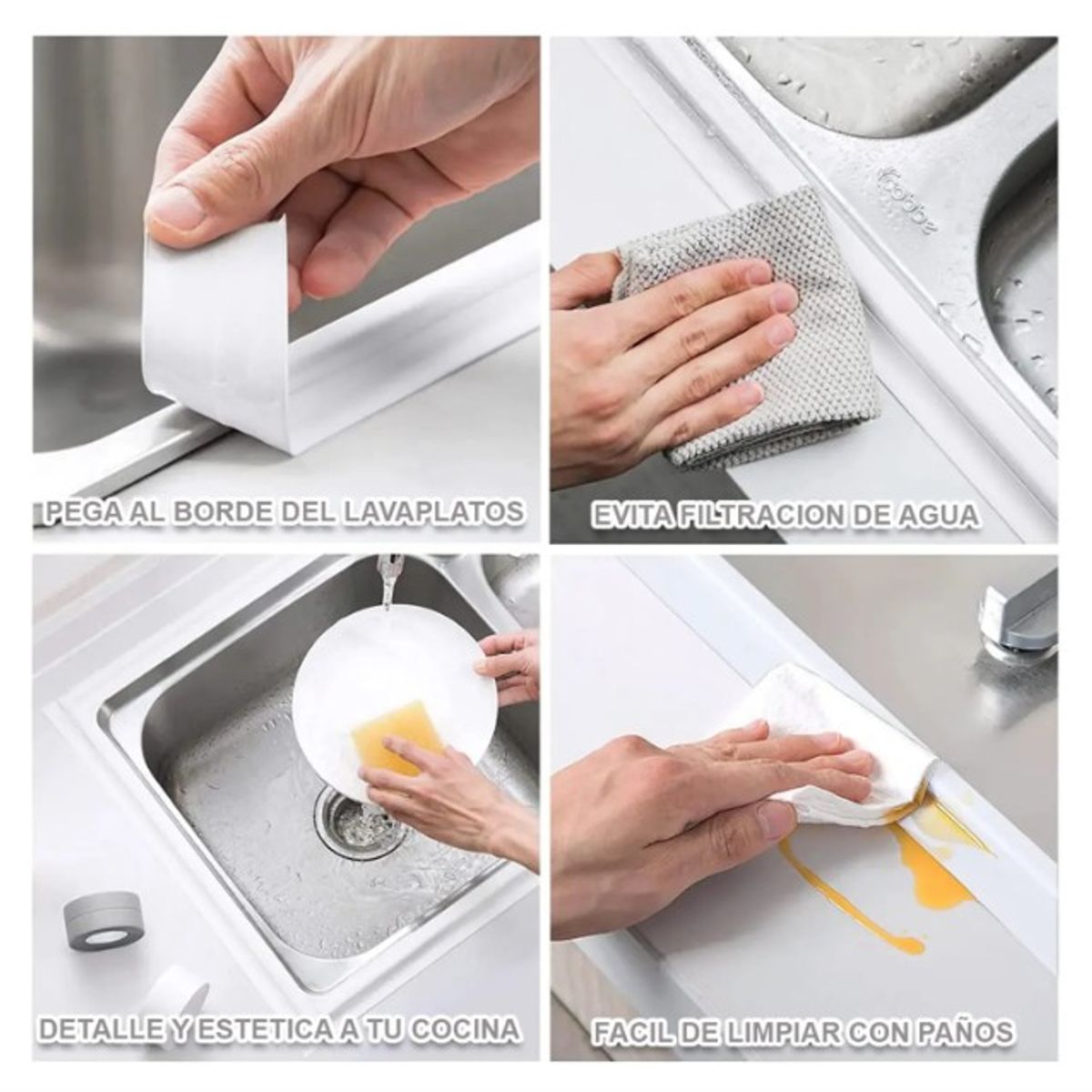 GENERICO - Tira Sellado Baño Impermeable Ducha Calafateo Cinta Adhesiva