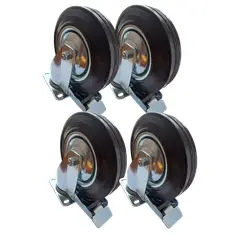 SANPLAST - Ruedas 200mm 800kg 4 Unids Todo Terreno Con Freno