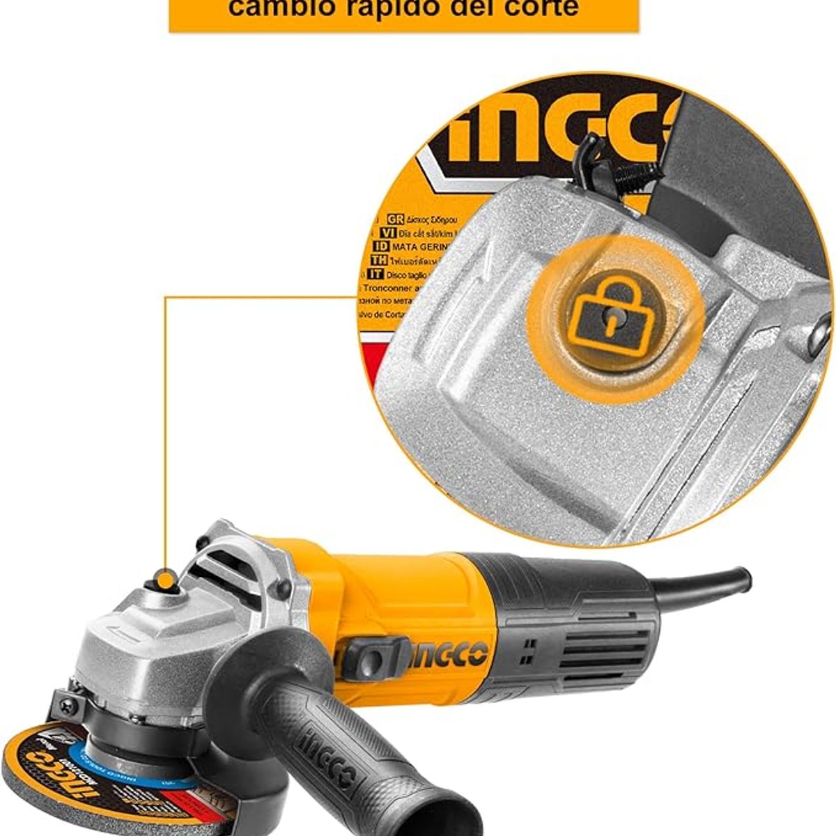 INGCO - ESMERIL ANGULAR ELEC INDUST 4 1/2" 750W/115MM