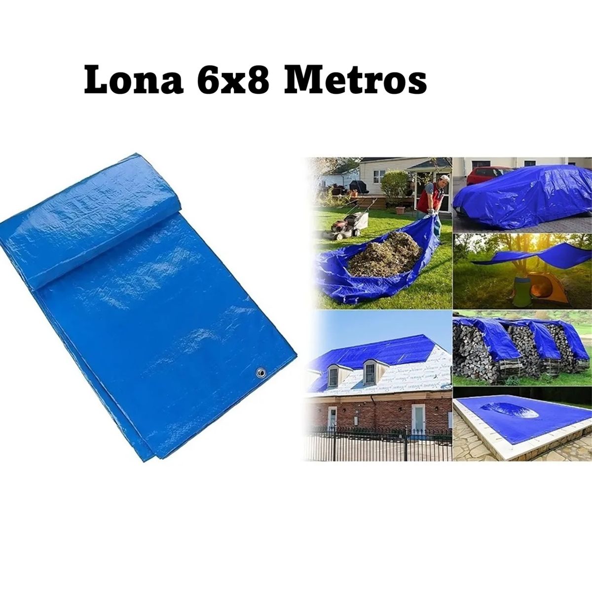 GENERICO - X2 Lona Cobertor Multiuso Impermeable 6x8 Mts Con Ojetillos