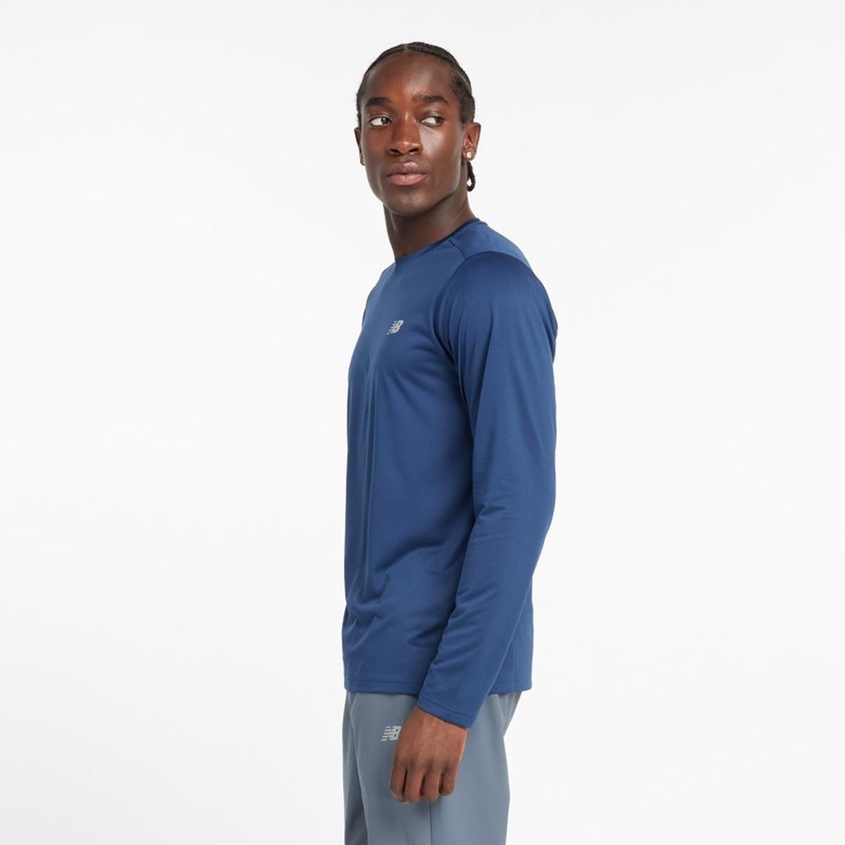 NEW BALANCE - Polera Manga Larga Running Hombre New Balance Azul