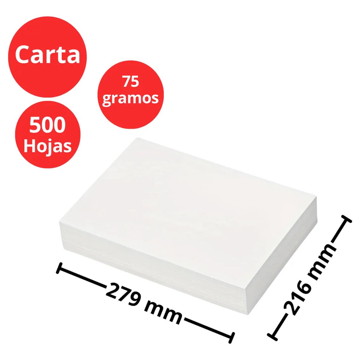 Pack Caja De 5 Resmas Carta 75 g RITUZ X 500 Hojas, marca GENERICO - Foto 2