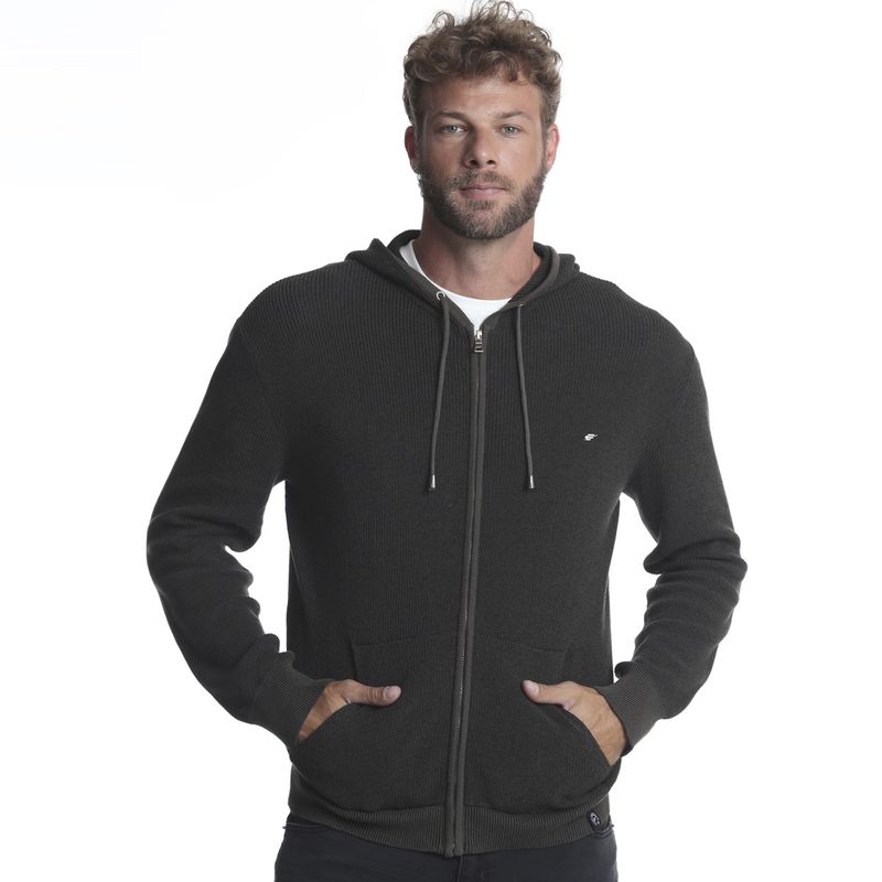 ELLUS - Ellus Tejido hombre full zipper cafe