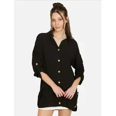 MAUI AND SONS - Blusa Pumix Negro Mujer