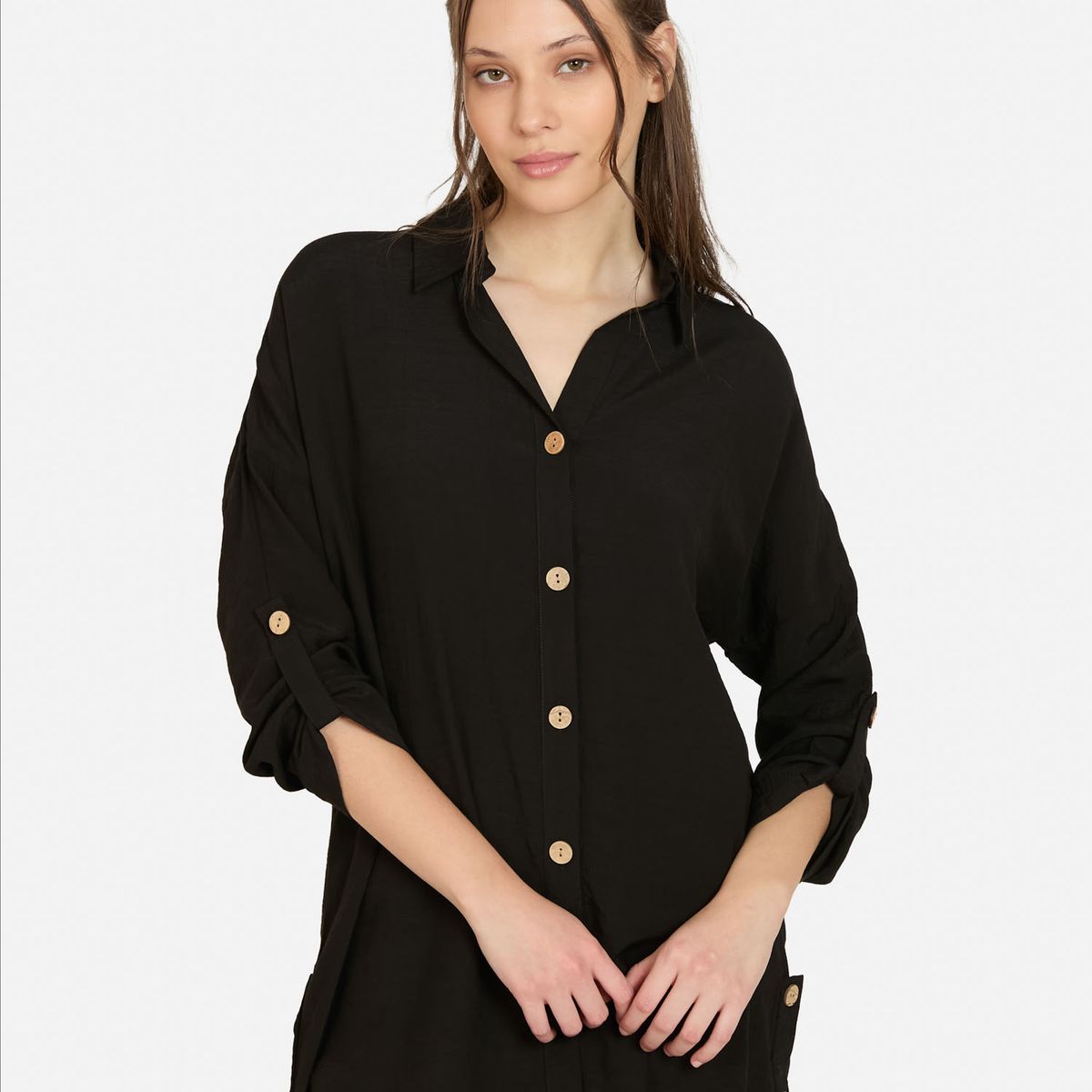 MAUI AND SONS - Blusa Pumix Negro Mujer Maui And Sons