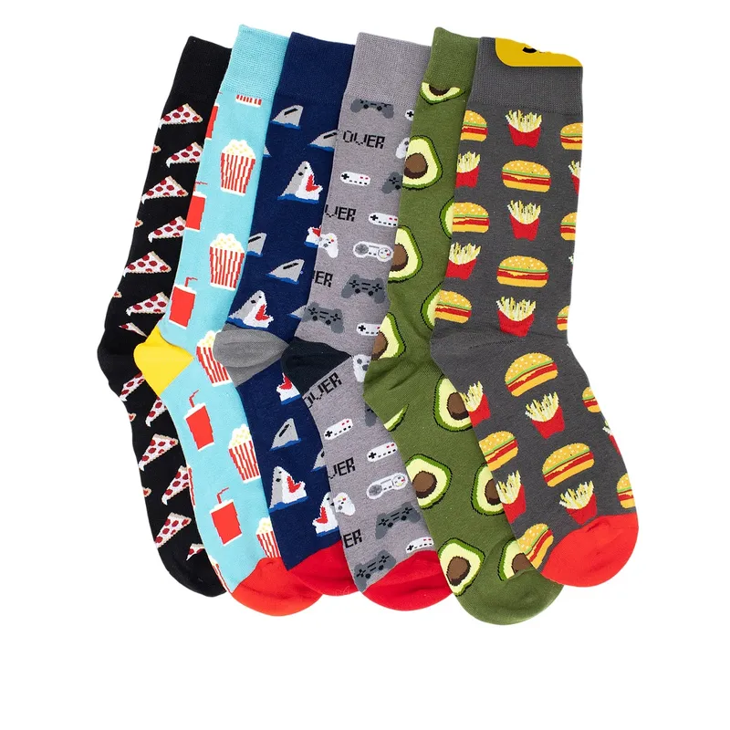 GARSIL - 12 Pares De Calcetines De Algodon Con Diseños Surtidos - Unisex