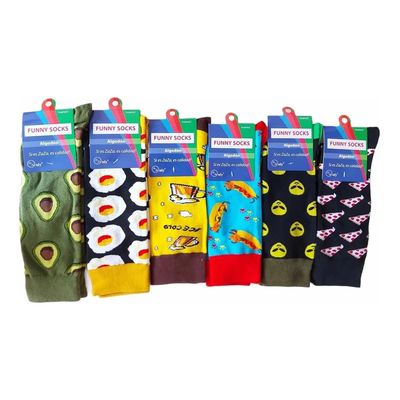 Imagen 2 del producto 12 Pares De Calcetines De Algodon Con Diseños Surtidos - Unisex