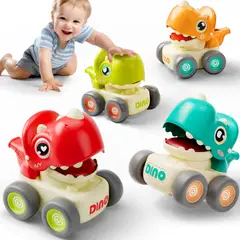 VATYERTY - 4 coches de dinosaurio para bebés de 1 a 3 años
