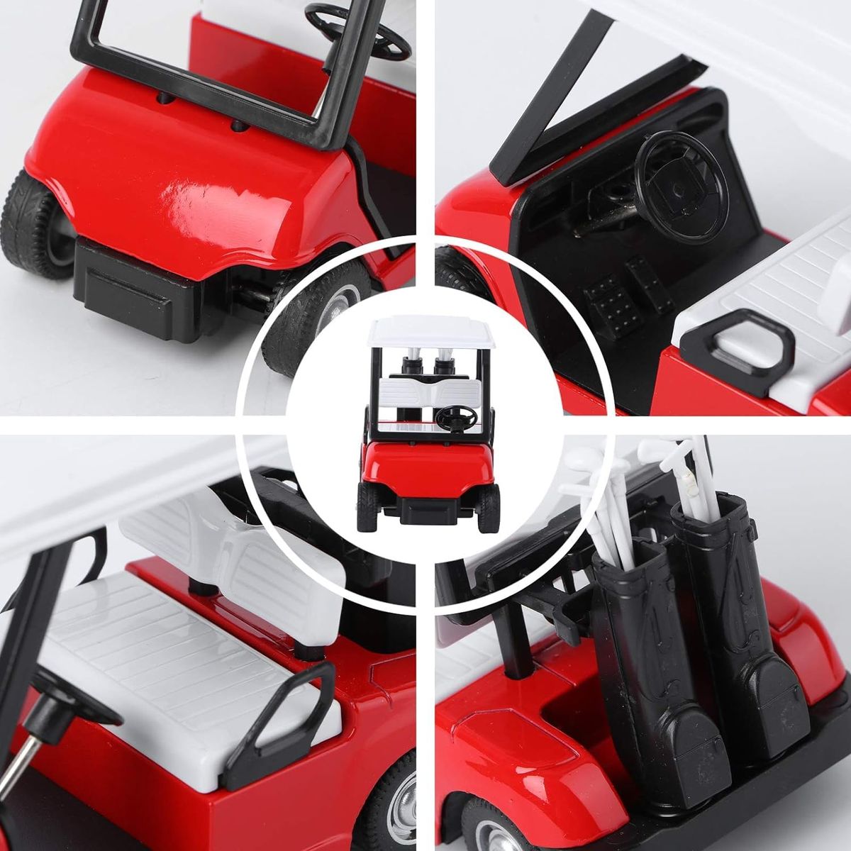 VATYERTY - Paquete de 6 Carritos de golf de juguete con palos