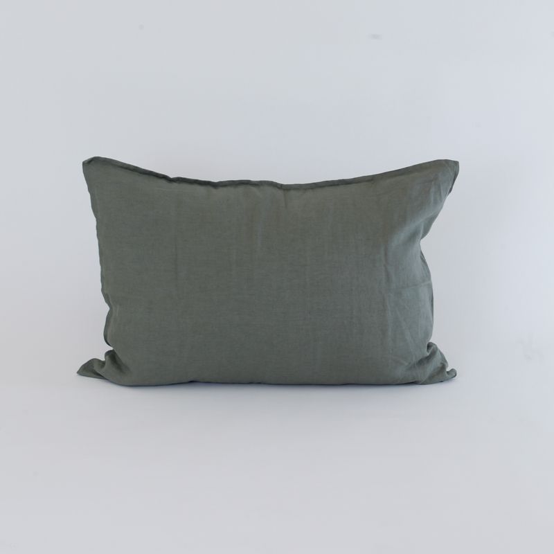 NATURALINO - Funda de Almohada Lino 50x70 cms Musgo - Naturalino