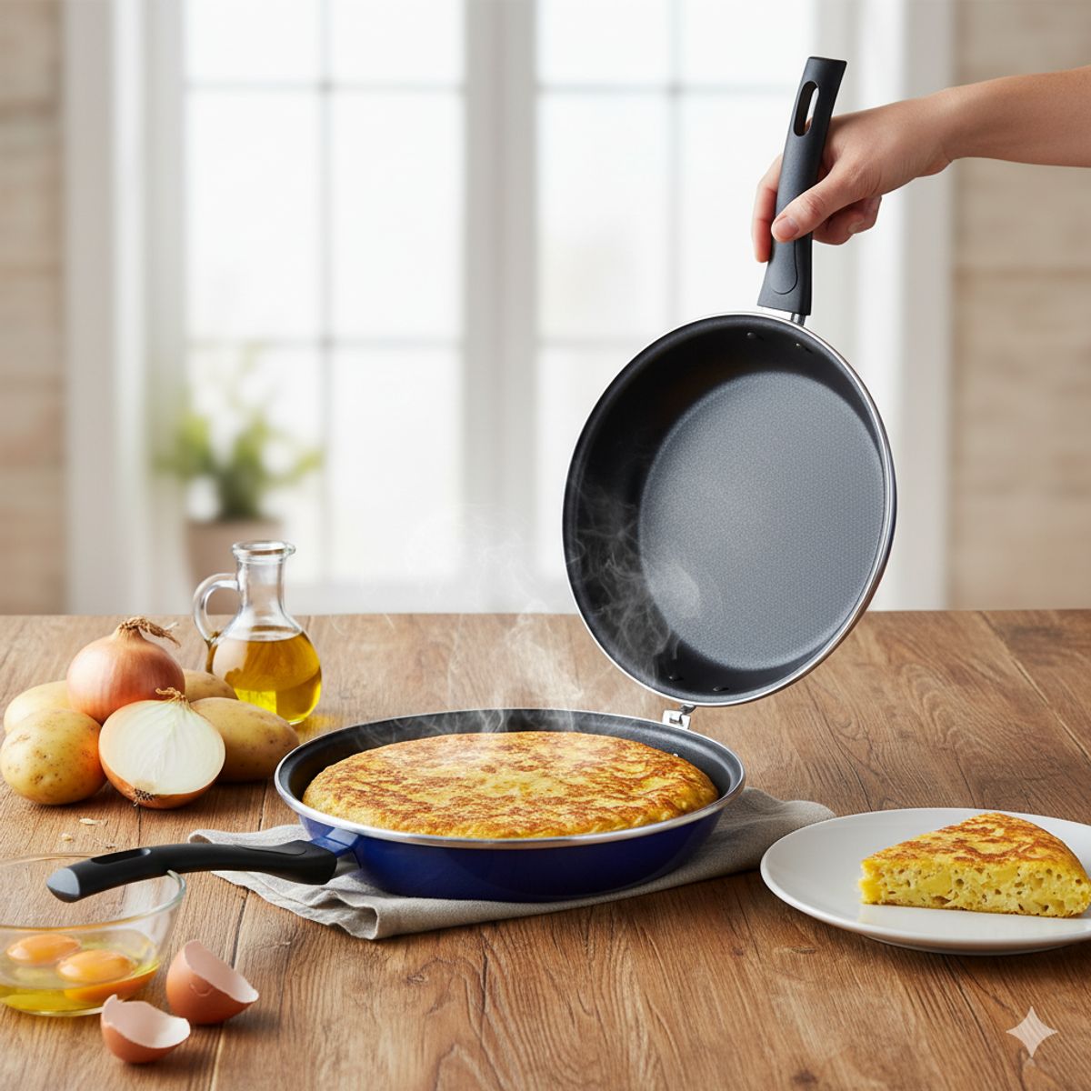 MAGEFESA - Omeletera Panquequera Sarten Duo Antiadherente 24 cm Magefesa 2,5 L