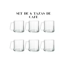 GENERICO - Set De 6 Tazas Mug Toroidal 170ml Deli Glass
