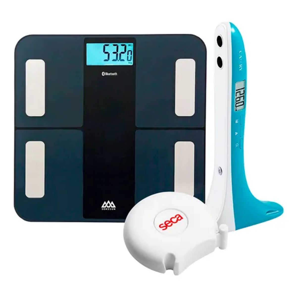 TOPMEDIC - Balanza Bluetooth + Cinta Seca 201 + Tallímetro Digital