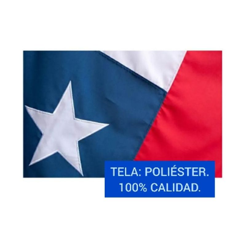 GENERICO - Bandera Chilena 120x180 Cm Bordada Reforzada Maxima Calidad