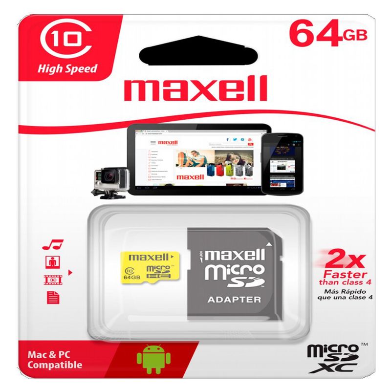 MAXELL - Memoria Micro Sd 64 Gb Maxell Clase 10