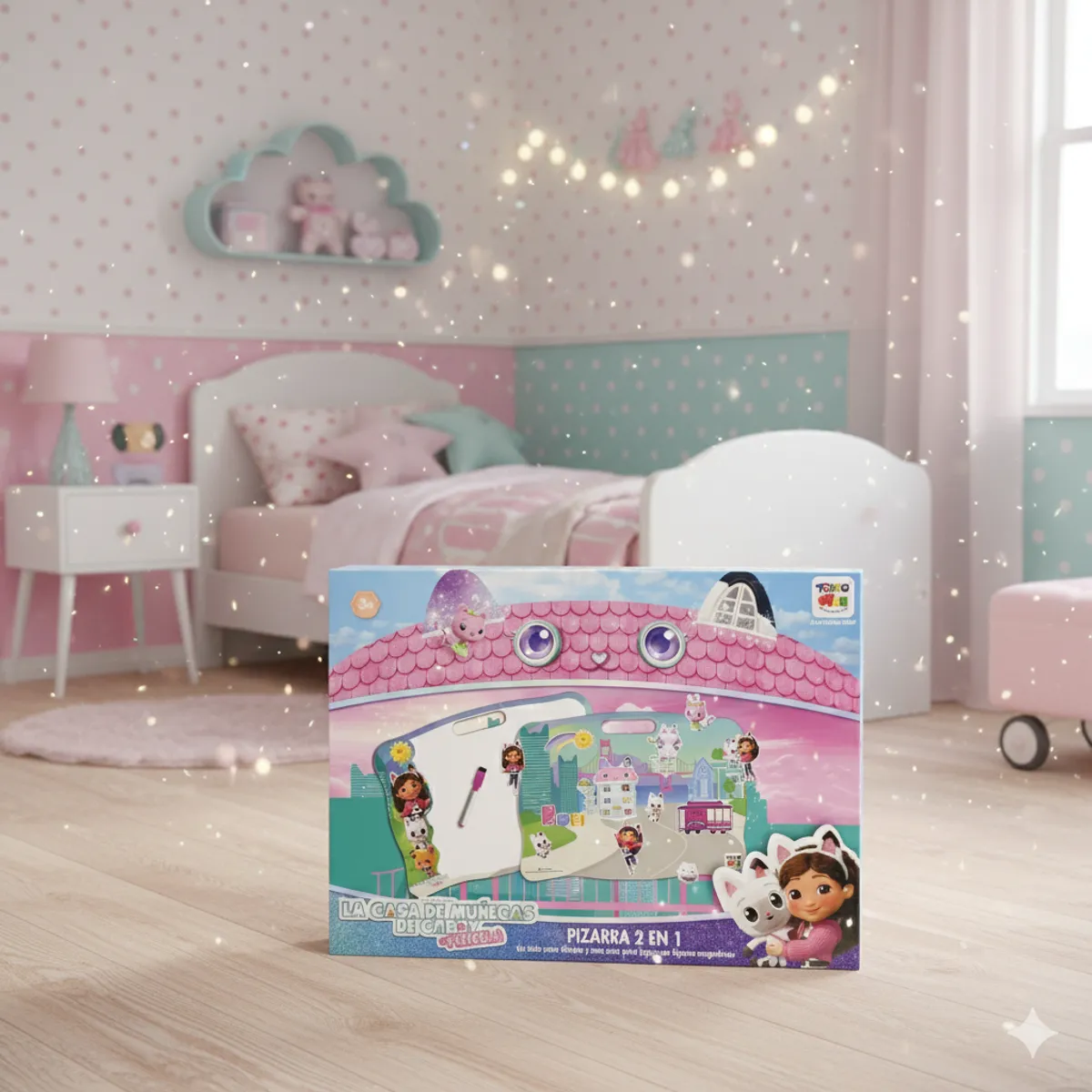 GABBYS DOLLHOUSE - Juego Educativo Pizarra 2 En 1 - Gabby