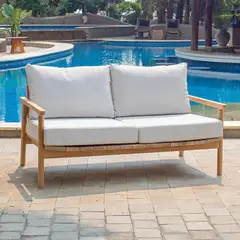 DECO EXTERIOR - Sofá de Terraza exterior Manila 2 cuerpos - madera Teka