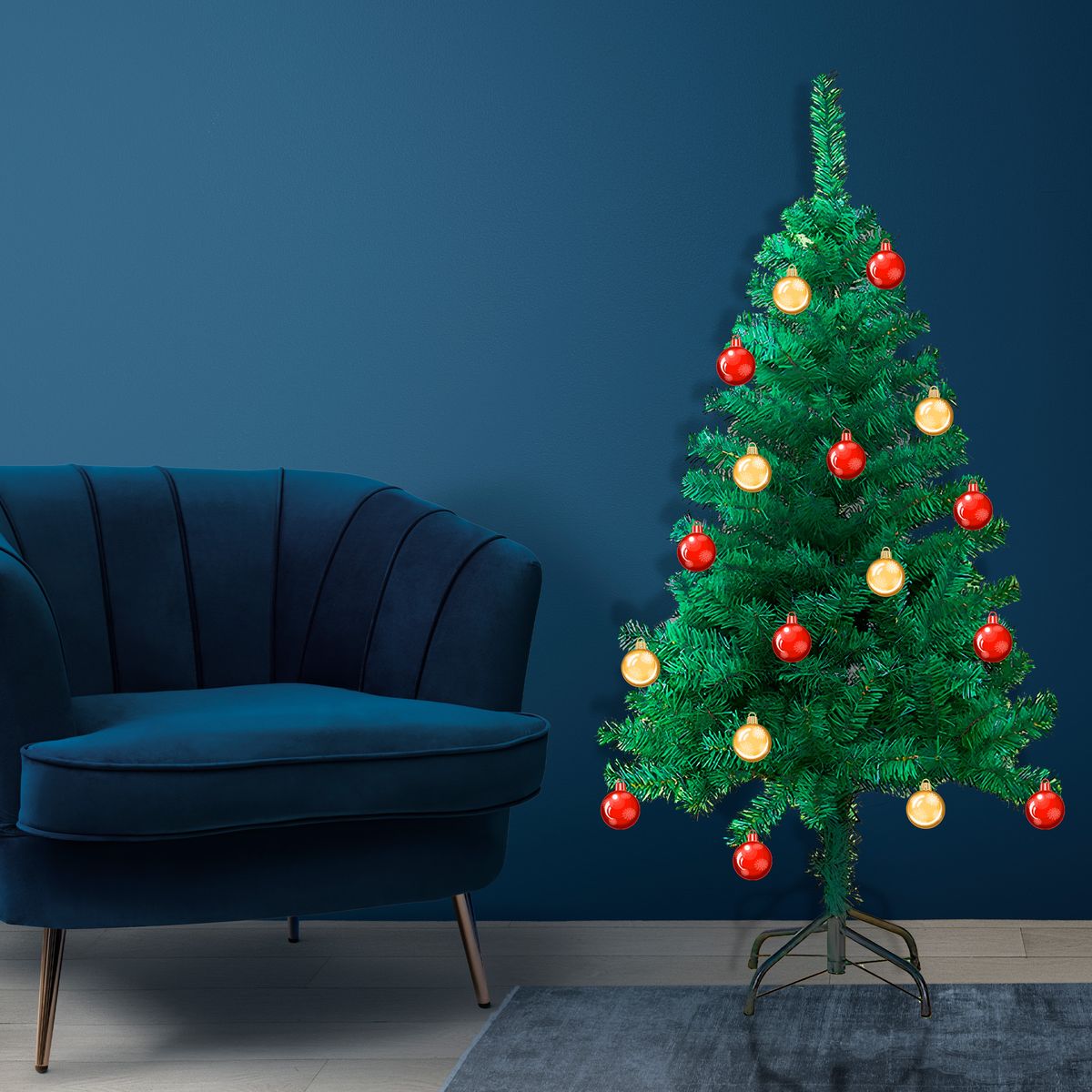 GENERICO - Árbol Navidad Verde 120 Cm Artificial 280 Ramas Patas Metal