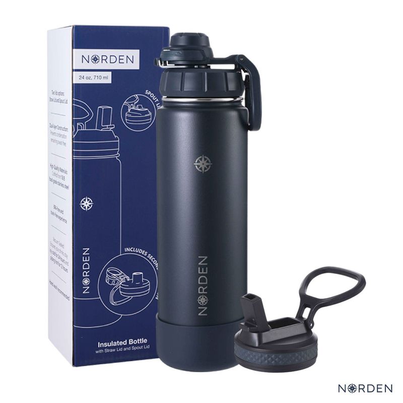 NORDEN - Termo Botella Térmica Agua Acero Inoxidable 710ml Negra