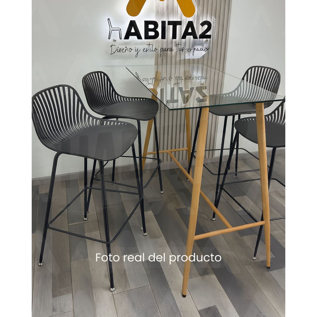 HABITA2 CHILE - Comedor atlas indiana vidrio - 4 Puestos