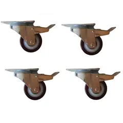 SANPLAST - Pack 4 Rueda 80mm 400kg Nylon Poliuretano