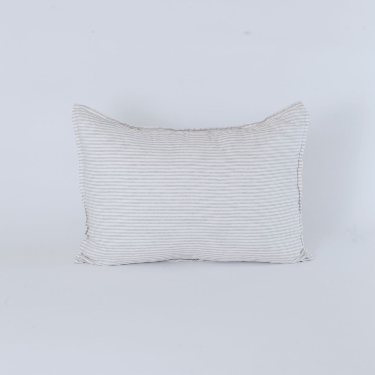 NATURALINO - Funda de Almohada Lino 50x70 cm Lineas Beige - Naturalino