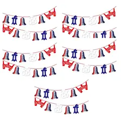 GENERICO - Pack X5 Guirnalda Fiestas Patrias 2.2 Metros Feliz 18 Decoración