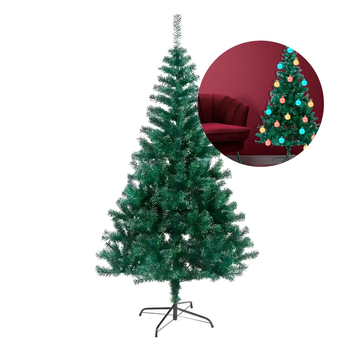 GENERICO - Árbol Navidad Verde 150 CM 450 Ramas Artificial Patas Metal