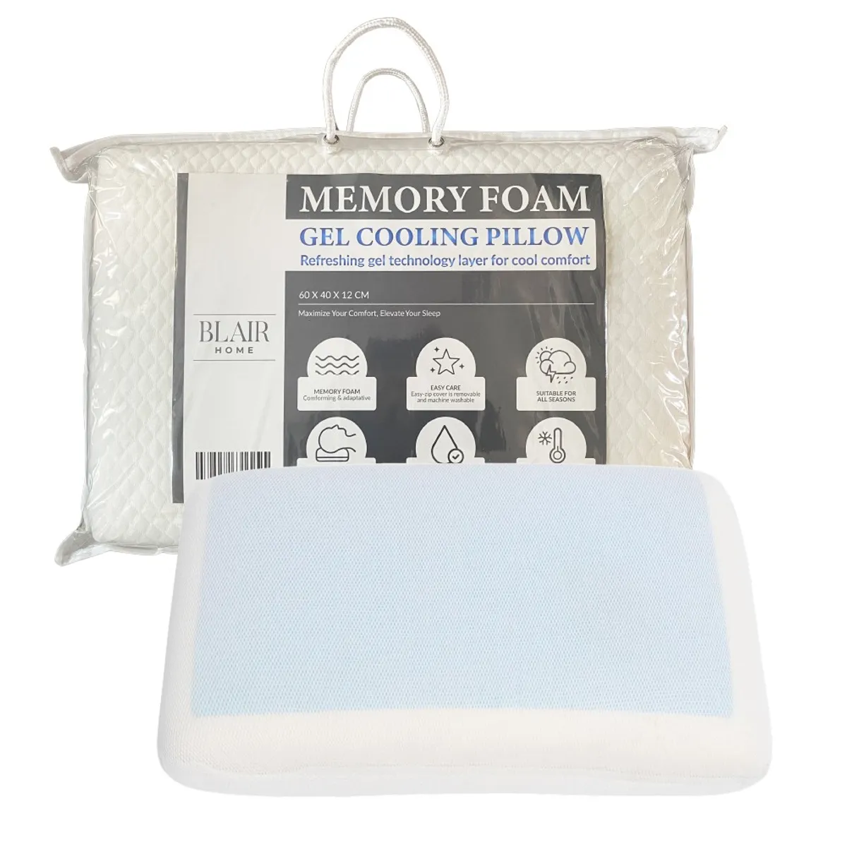BLAIR HOME - Almohada Fría Viscoelástica Memory Foam 60x40 Cm Blair Home