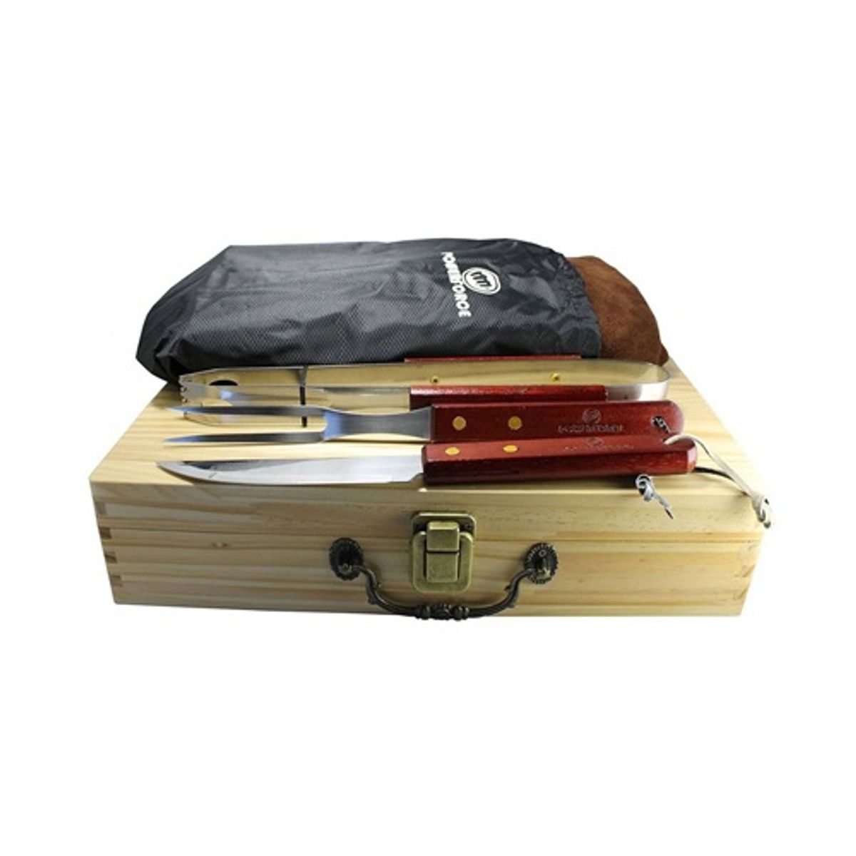 POWER FORCE - Set Parrillero Con Mandil De Cuero Power Force