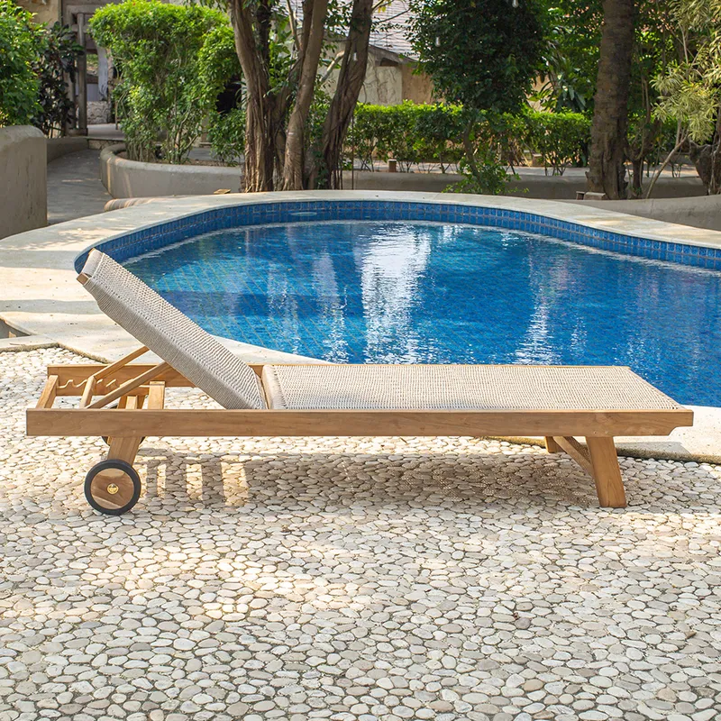 DECO EXTERIOR - Reposera Terraza Torino - Madera teka