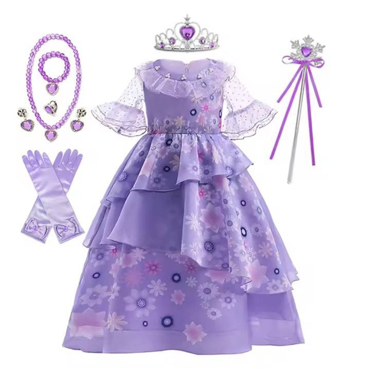 GENERICO - Set disfraz princesa vestido y accesorios para niña 4 años