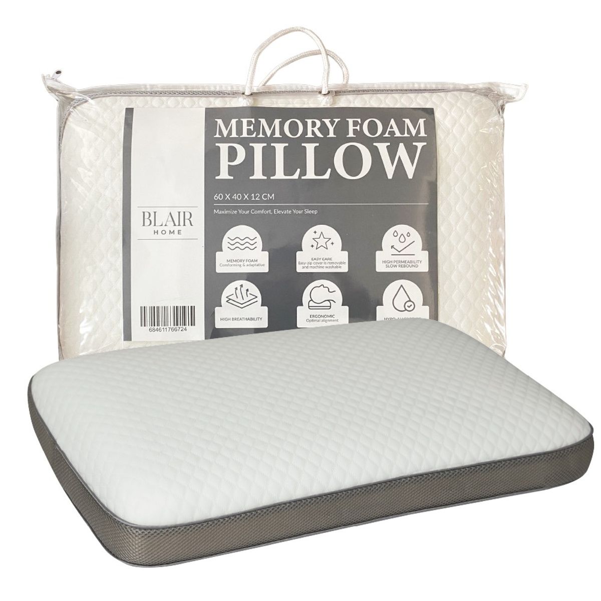 BLAIR HOME - Almohada Viscoelástica Memory Foam 60x40 Cm Blair Home