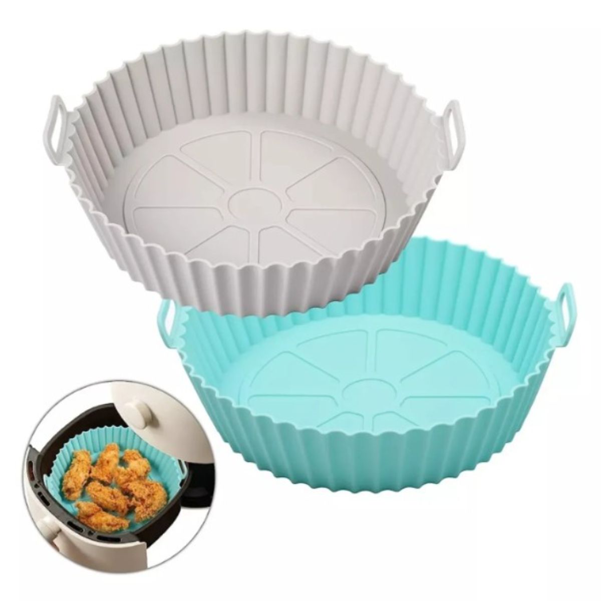 GENERICO - Pack X2 Molde Silicona Antiadherente Para Freidora De Aire