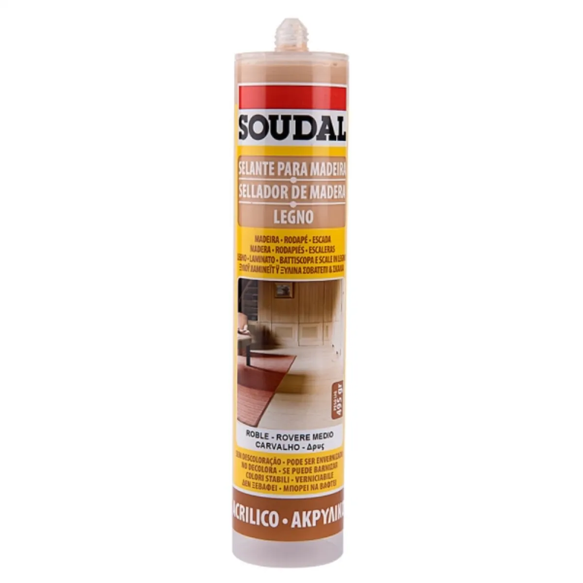 SOUDAL - Sellador acrílico para madera roble 310 ml