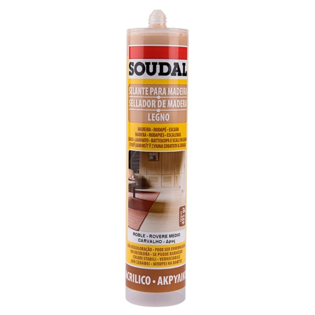 SOUDAL - Sellador acrílico para madera roble 310 ml