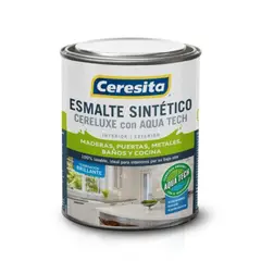 CERESITA - Esmalte sintético Cereluxe Aqua Tech brillante negro 1/4 gal