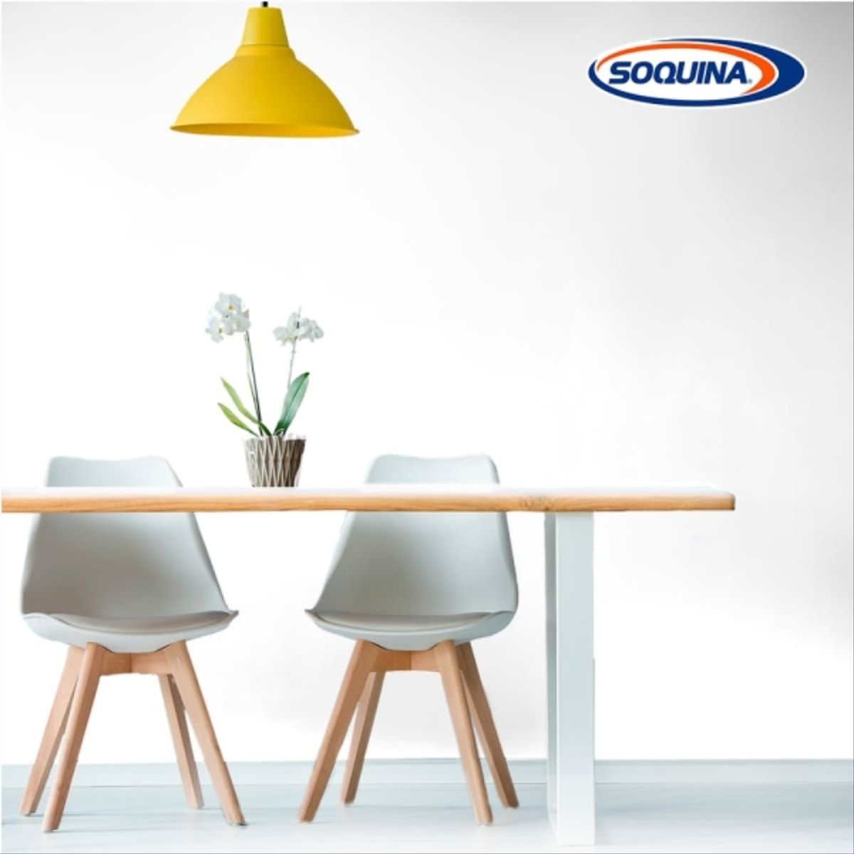 SOQUINA - Esmalte al agua Constructor satín blanco 1 gal